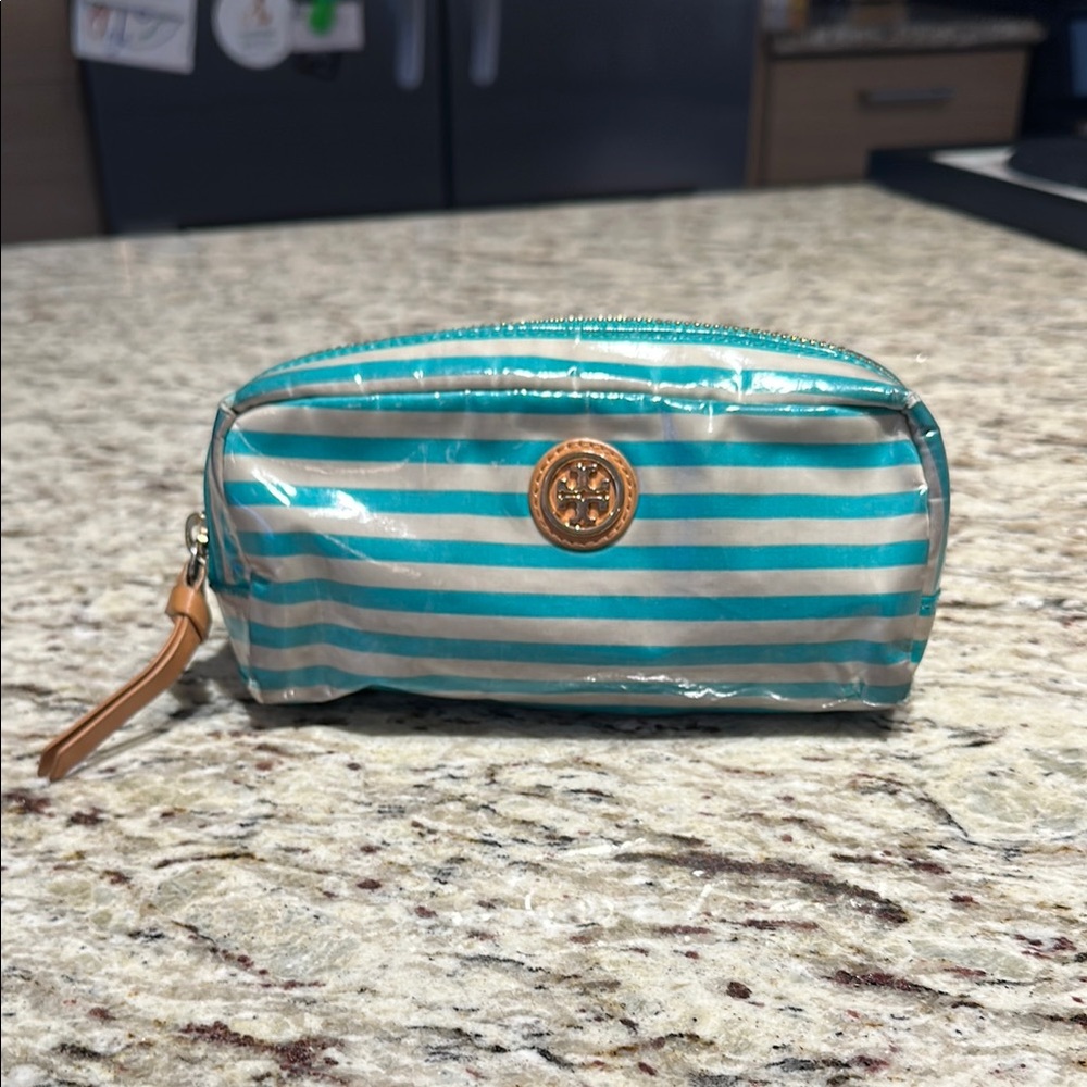 Tory Burch Striped Cosmetic Bag